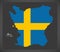 Skane map of Sweden with Swedish national flag illustration