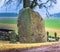 Skanela, Sweden - April 1, 2017: Viking runestone in Skanela Church, Sweden