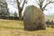 Skanela, Sweden - April 1, 2017: Viking runestone in Skanela Church, Sweden