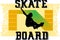 Skate board text yellow design