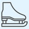 Skate line icon. Shoes for playing hockey on ice. Sport vector design concept, outline style pictogram on white