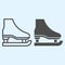 Skate line and solid icon. Shoes for playing hockey on ice. Sport vector design concept, outline style pictogram on