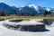 Skate Park with Snow Covered White Horse Mountain in Background