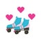 Skate rollers with hearts ninetys icon