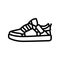 skate shoes streetwear cloth fashion line icon vector illustration