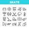 Skate Sport Equipment Collection Icons Set Vector