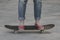 Skateboard Concrete Enjoy Jeans Exercise Play Concept