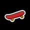 Skateboard doodle icon