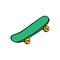 Skateboard doodle icon, vector illustration