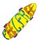 Skateboard with feel free decoration