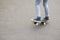 Skateboard legs asphalt
