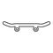 Skateboard longboard contour outline line icon black color vector illustration image thin flat style