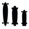 Skateboard and longboard vector silhouette