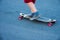 Skateboard in motion, selective focus