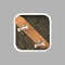 Skateboard on rounded square realistic high resolution render. user interface icon