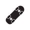 Skateboard solid black icon. Glyph symbol of leisure activity and fun sports. Sports equipment flat vector illustration