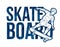 Skateboard Text Designed with Skateboarder Action Extreme Sport Cartoon Graphic