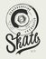 Skateboard wheel vintage typography t-shirt print