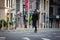 Skateboarder on empty streets in NYC