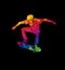 Skateboarder jumping extreme sport graphic