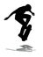 Skateboarder jumping, vector illustration