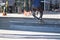 Skateboarder on new york streets