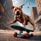 Skateboarder Pitbull attack