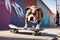 Skateboarder Pitbull attack