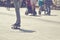 Skateboarder Riding Skateboard at City Street Pavement