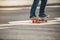 Skateboarder sakteboarding on highway