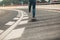 Skateboarder sakteboarding on highway