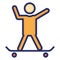 Skateboarder, skateboarding Isolated Vector icon which can easily modify or edit