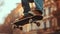 Skateboarder skateboarding. Skateboarder Flying. skateboarder young teenager. Skateboarder doing a skateboard trick. Fitness,