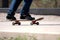 Skateboarders Feet Close Up