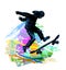 Skateboarding background. Extreme sports illustration with guy skater