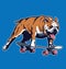 Skateboarding Bulldog Vector Illustration