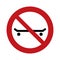Skateboarding forbidden sign - no skateboard prohibition sign - vector illustration