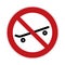 Skateboarding forbidden sign - no skateboard prohibition sign - vector illustration