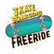 Skateboarding freeride. typography poster