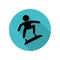 Skateboarding icon. Silhouette of an athlete long shadow icon. Simple glyph, flat vector of arrow icons for ui and ux, website or