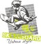 Skateboarding - urban style, vector illustration