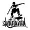 Skateboarding. Vector illustration of black color, isolate.