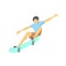 Skater jumping with skateboard, vector flat design illustration