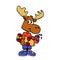 Skater moose with his skateboard