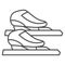 Skater skates thin line icon, Winter sport concept, Skating sign on white background, Figure skates symbol in outline