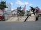 The skaters doing a kickflip on the ramp