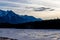 Skaters on Johnson Lake. Banff National Park, Alberta, Canada