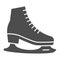 Skates solid icon, World snow day concept, Skating sign on white background, Hockey skates symbol in glyph style for