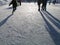 Skating on ice in sestriere Italy at holiday season