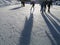 Skating on ice in sestriere Italy at holiday season